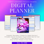 Digital planner with a floral design on a colorful background