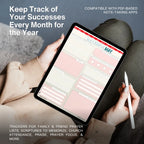 Person using a tablet with a digital planner app on a couch