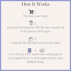 Instructions for using a digital planner on a white background with blue border